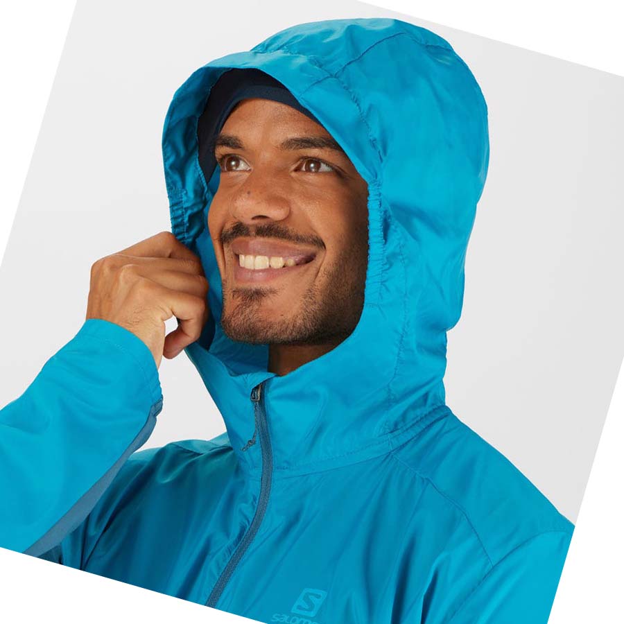 Chaquetas Salomon AGILE WIND WINDBREAKERS Hombre Azules | MX 3266GSO